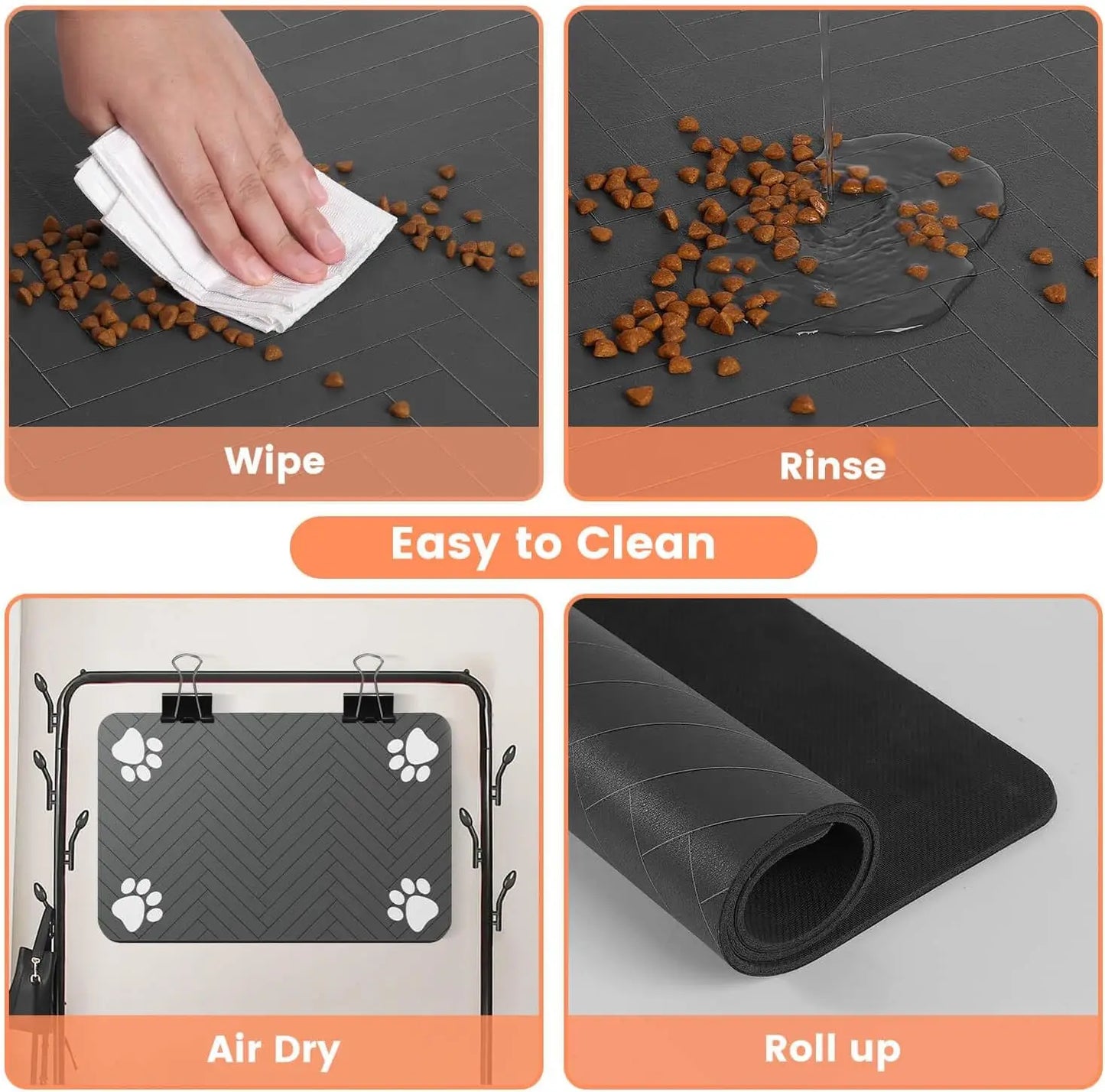 Pet Feeding Mat – Absorbent, Quick-Dry Mat with Waterproof Backing for Dog & Cat Bowls
