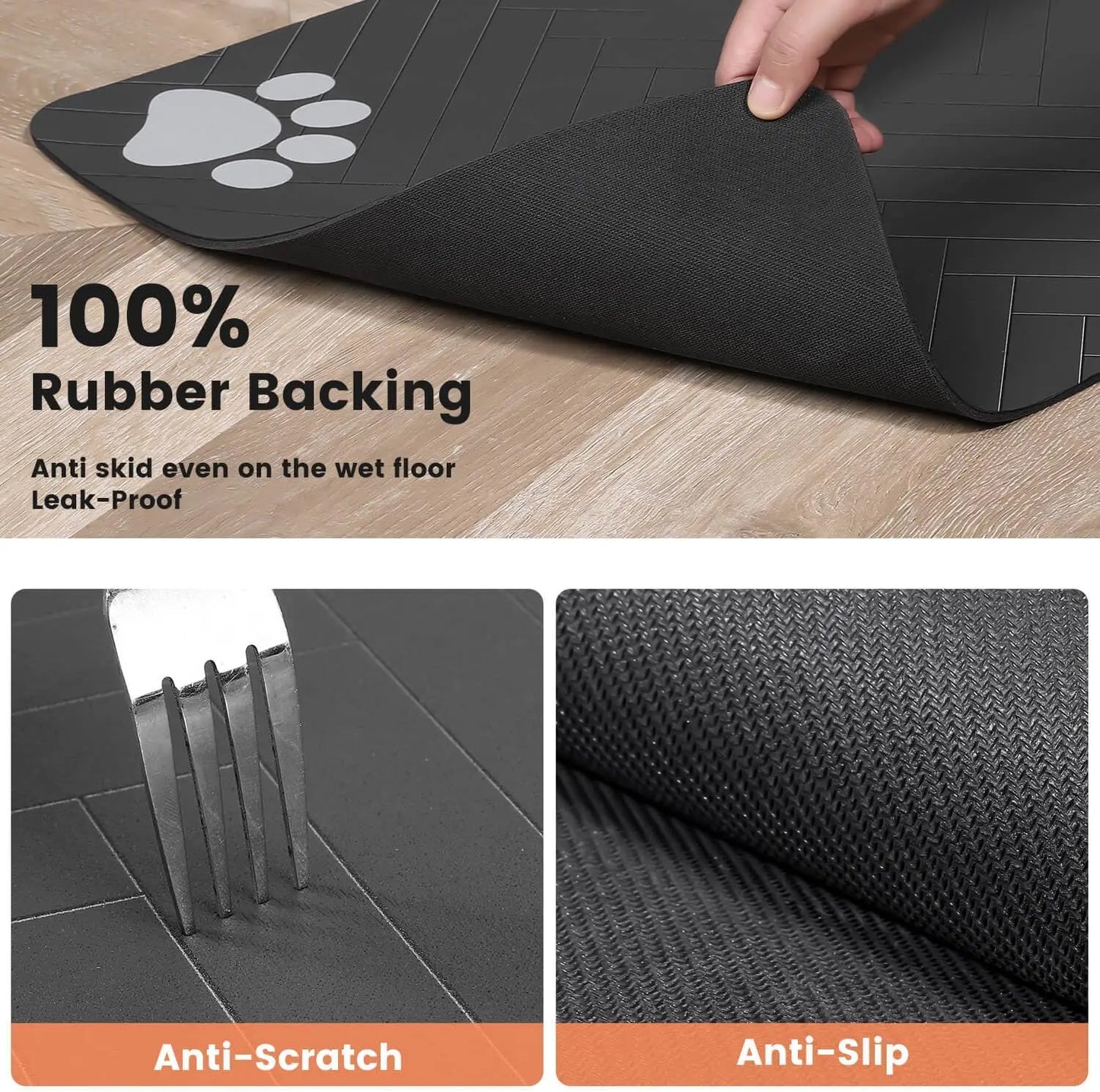 Pet Feeding Mat – Absorbent, Quick-Dry Mat with Waterproof Backing for Dog & Cat Bowls