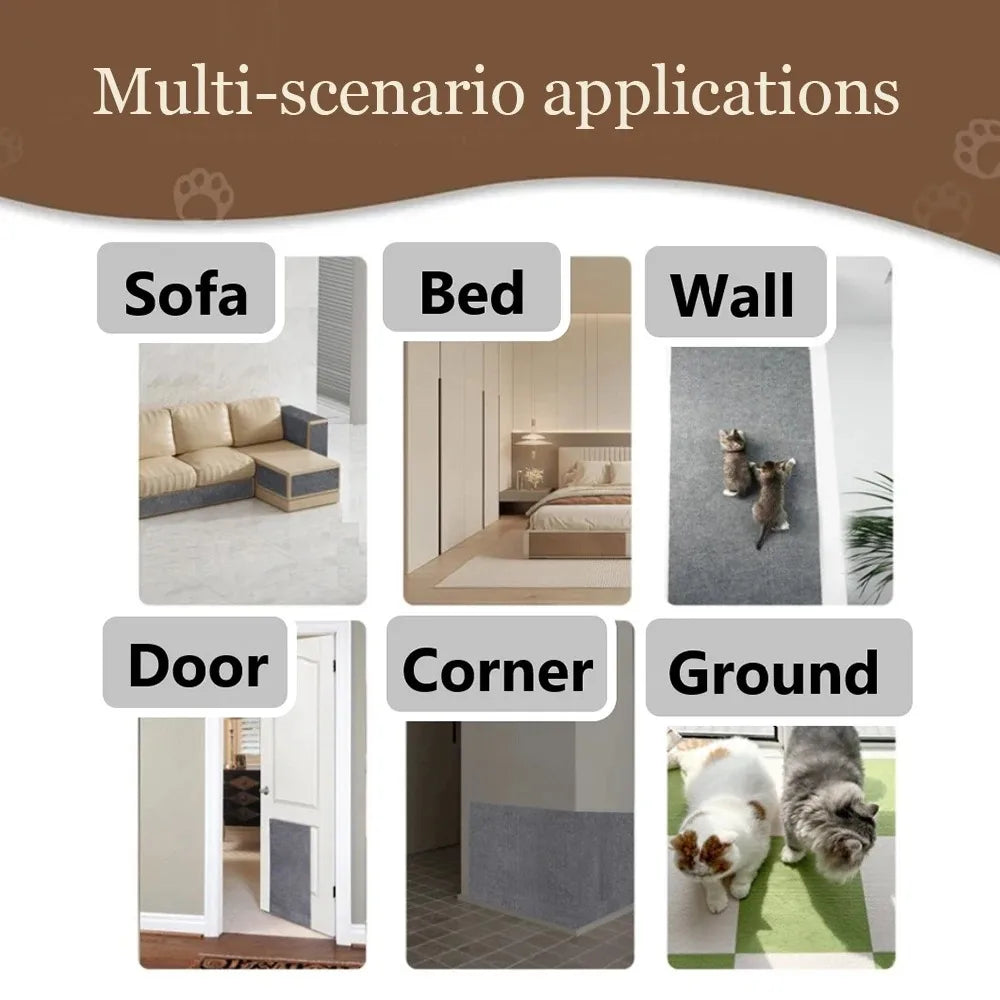 Anti-Scratch Cat Mat – Trimmable, Self-Adhesive Couch & Wall Protector