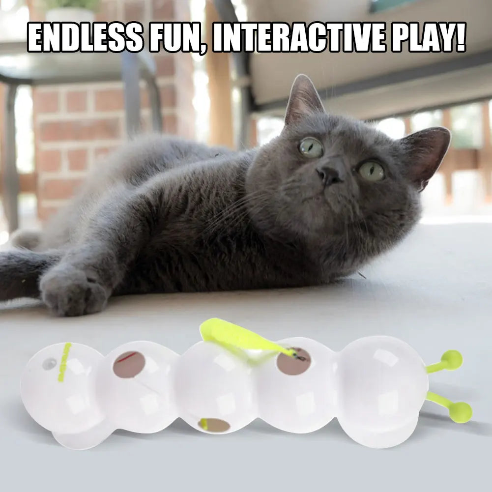 Smart Motion-Activated Cat Toy – Wack-a-Worm with Moving Tail, Pops Out to Tease Your Cat Automatically