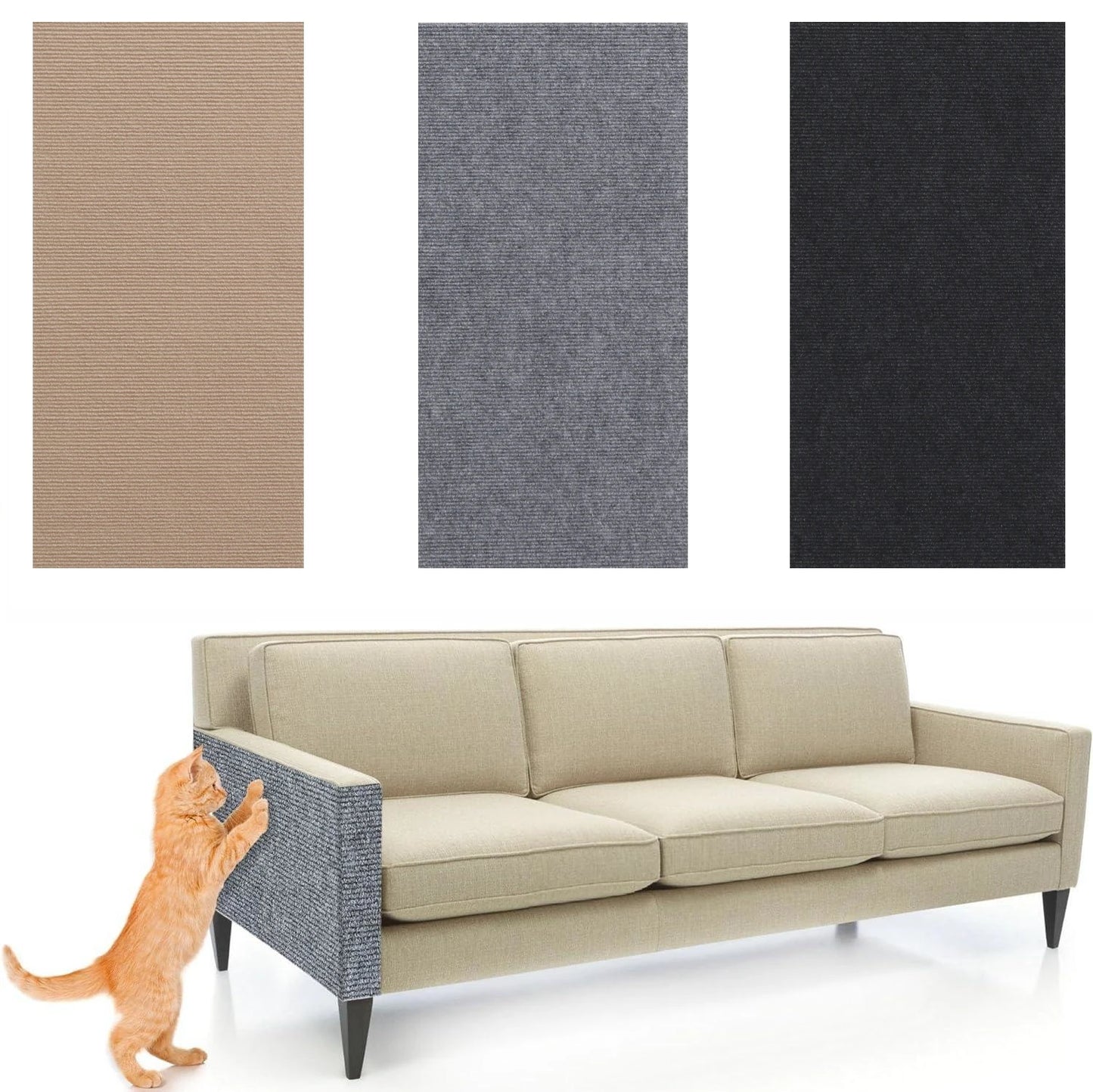 Anti-Scratch Cat Mat – Trimmable, Self-Adhesive Couch & Wall Protector