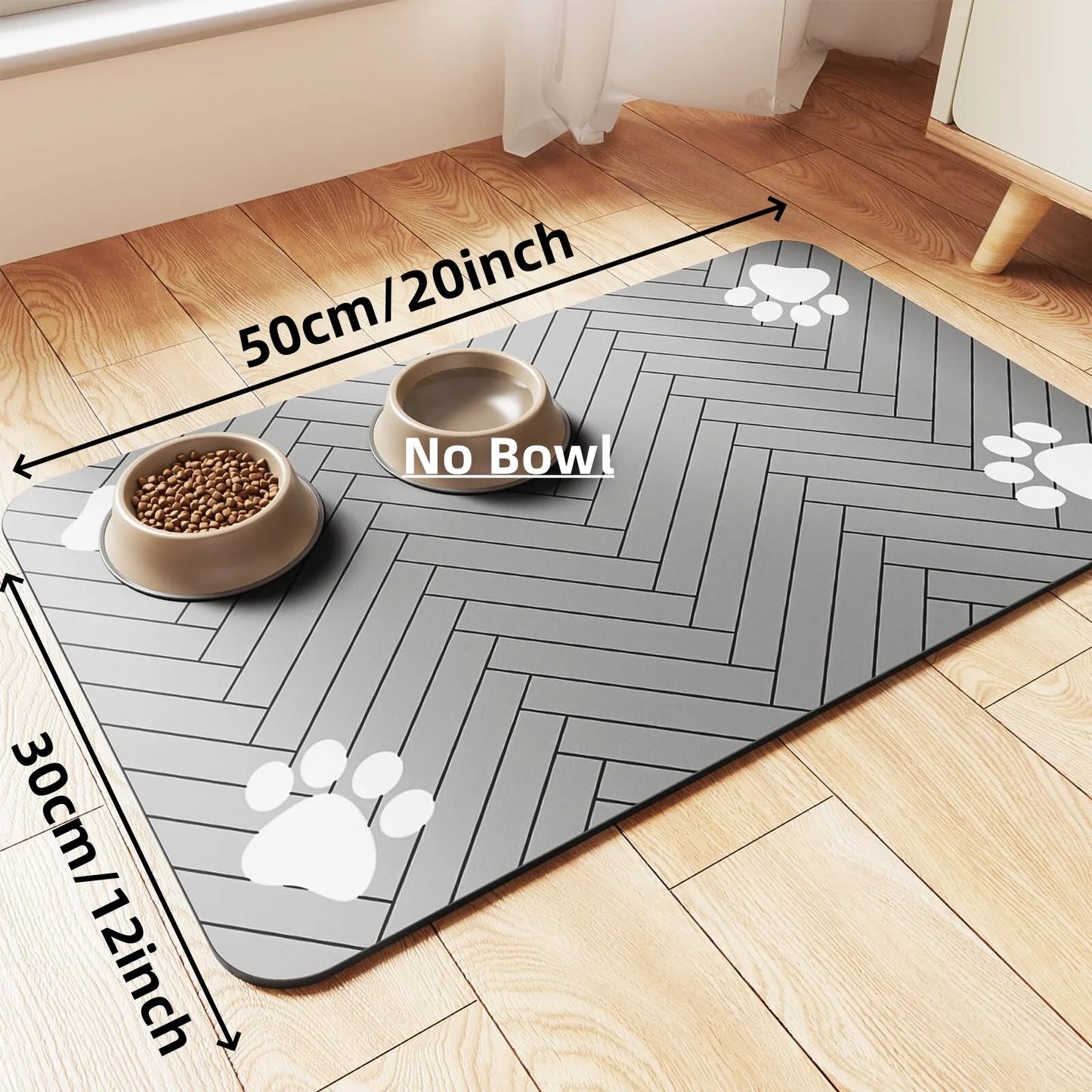 Pet Feeding Mat – Absorbent, Quick-Dry Mat with Waterproof Backing for Dog & Cat Bowls