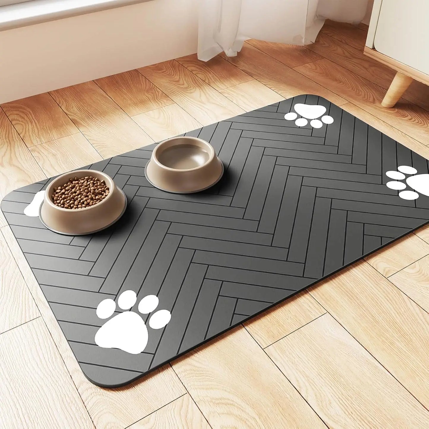 Pet Feeding Mat – Absorbent, Quick-Dry Mat with Waterproof Backing for Dog & Cat Bowls