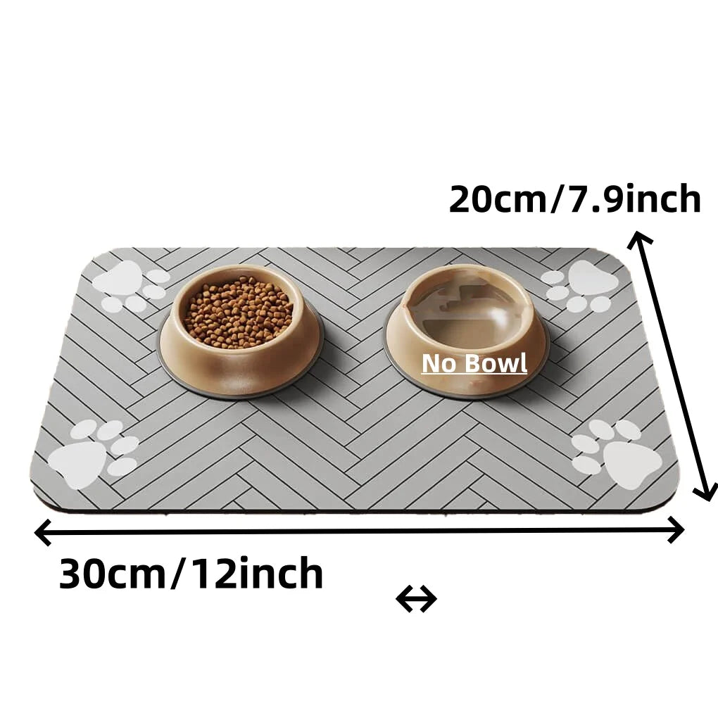 Pet Feeding Mat – Absorbent, Quick-Dry Mat with Waterproof Backing for Dog & Cat Bowls