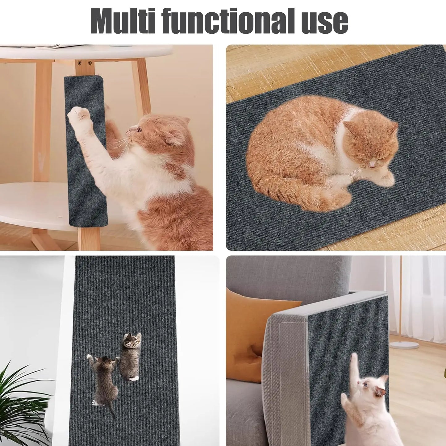 Anti-Scratch Cat Mat – Trimmable, Self-Adhesive Couch & Wall Protector