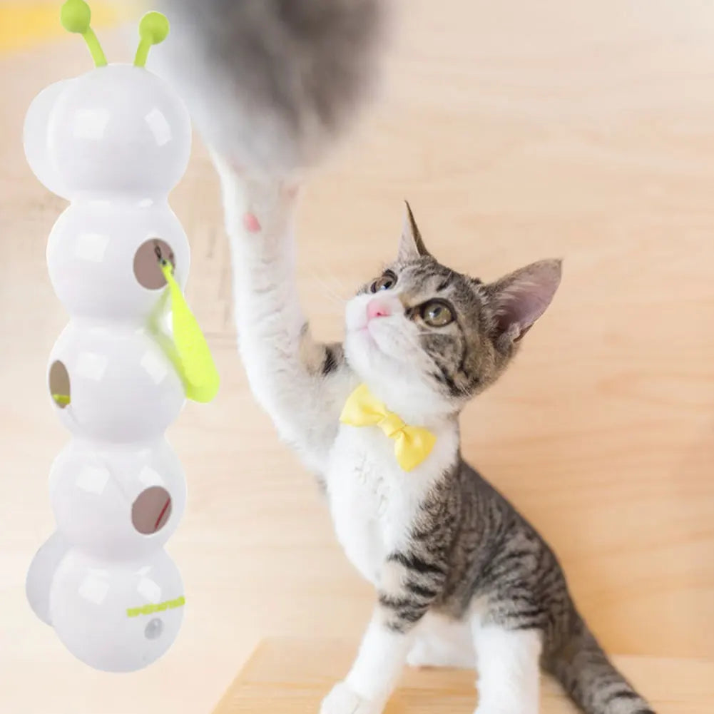 Smart Motion-Activated Cat Toy – Wack-a-Worm with Moving Tail, Pops Out to Tease Your Cat Automatically