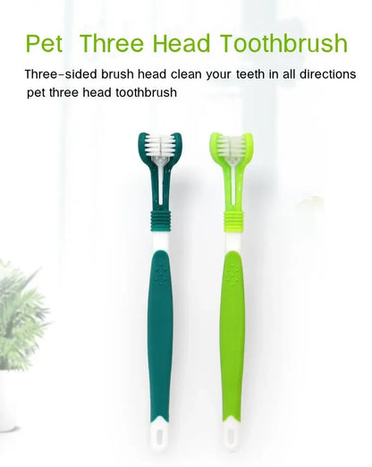 3-Sided Pet Toothbrush – Plastic Dental Brush for Dogs & Cats, Removes Bad Breath, Tartar & Cleans Teeth