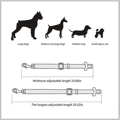 Adjustable Pet Car Seat Belt – Safety Harness Clip