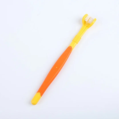 3-Sided Pet Toothbrush – Plastic Dental Brush for Dogs & Cats, Removes Bad Breath, Tartar & Cleans Teeth
