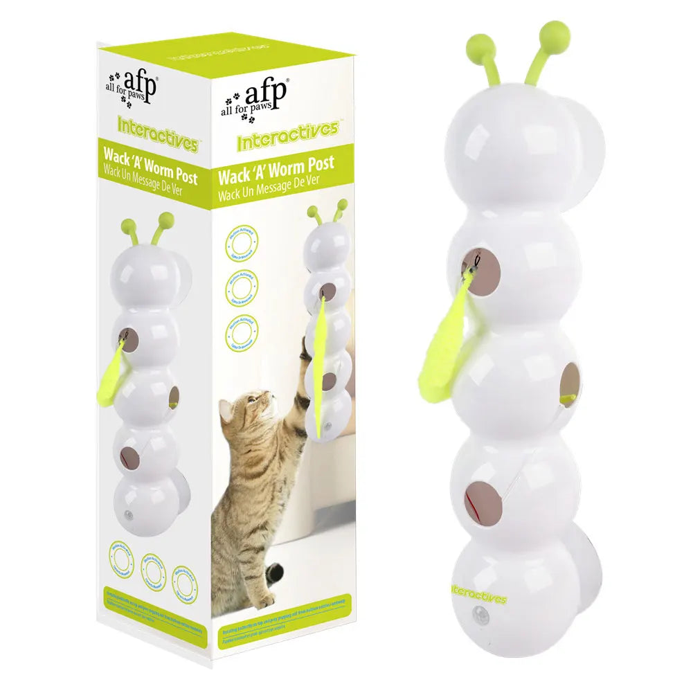Smart Motion-Activated Cat Toy – Wack-a-Worm with Moving Tail, Pops Out to Tease Your Cat Automatically