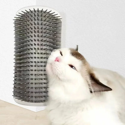 Cat Massage & Grooming Brush – Wall-Mounted Self-Cleaning Comb