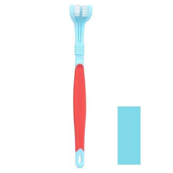 3-Sided Pet Toothbrush – Plastic Dental Brush for Dogs & Cats, Removes Bad Breath, Tartar & Cleans Teeth