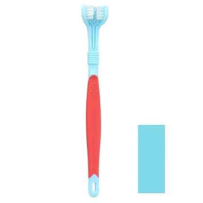 3-Sided Pet Toothbrush – Plastic Dental Brush for Dogs & Cats, Removes Bad Breath, Tartar & Cleans Teeth