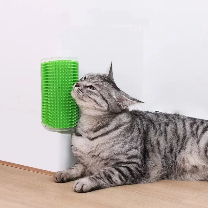 Cat Massage & Grooming Brush – Wall-Mounted Self-Cleaning Comb