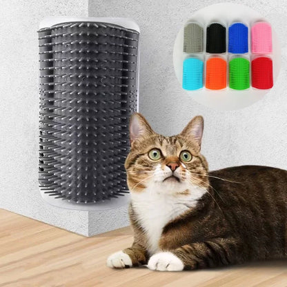 Cat Massage & Grooming Brush – Wall-Mounted Self-Cleaning Comb