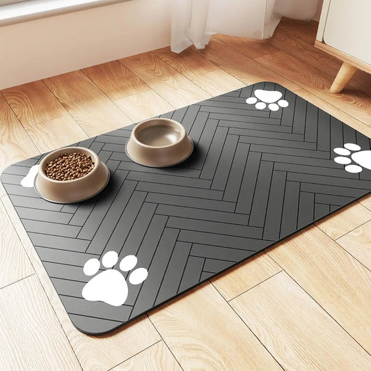 Pet Feeding Mat – Absorbent, Quick-Dry Mat with Waterproof Backing for Dog & Cat Bowls