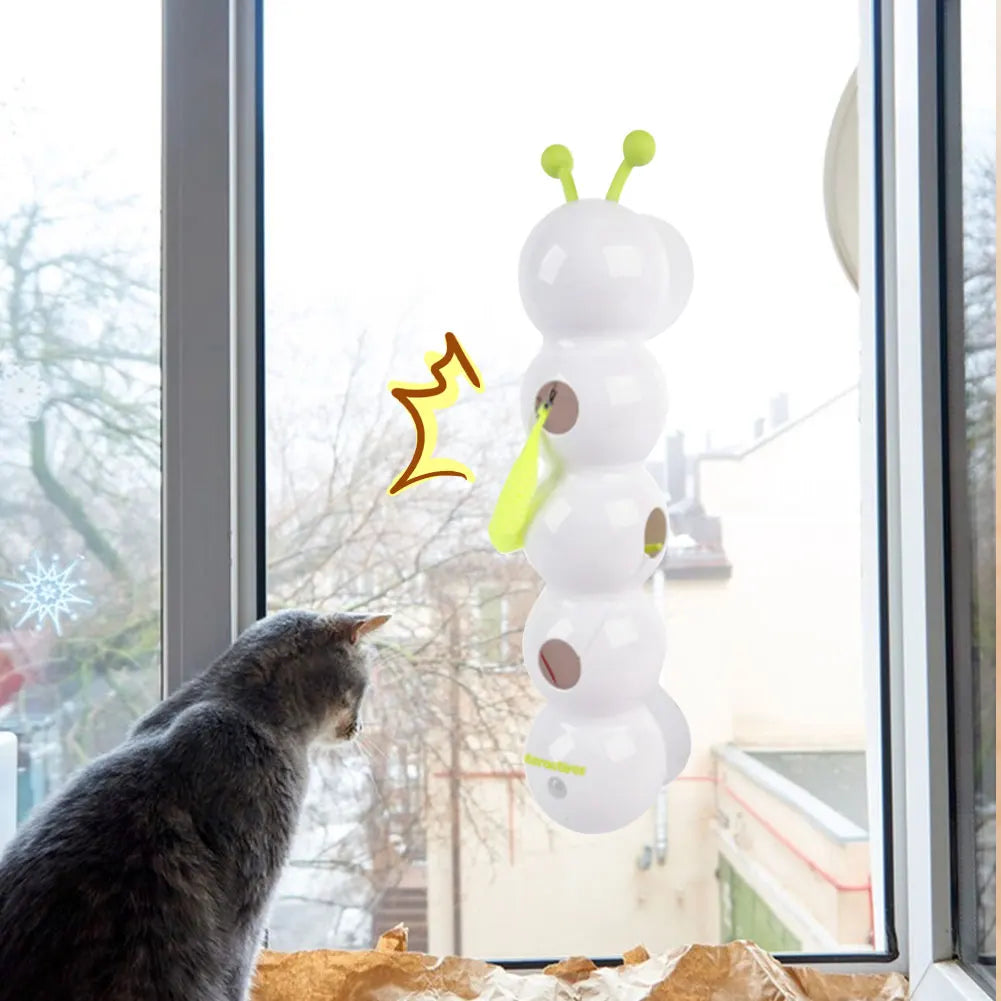 Smart Motion-Activated Cat Toy – Wack-a-Worm with Moving Tail, Pops Out to Tease Your Cat Automatically
