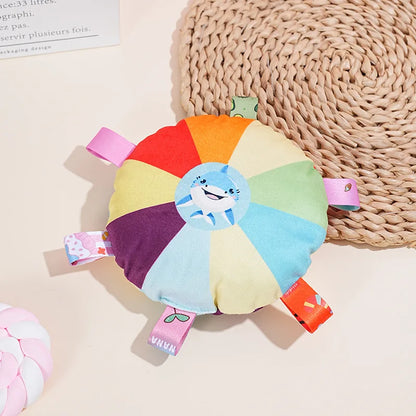 Rainbow Plush Flying Saucer Dog Toy