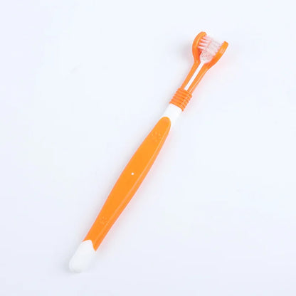 3-Sided Pet Toothbrush – Plastic Dental Brush for Dogs & Cats, Removes Bad Breath, Tartar & Cleans Teeth