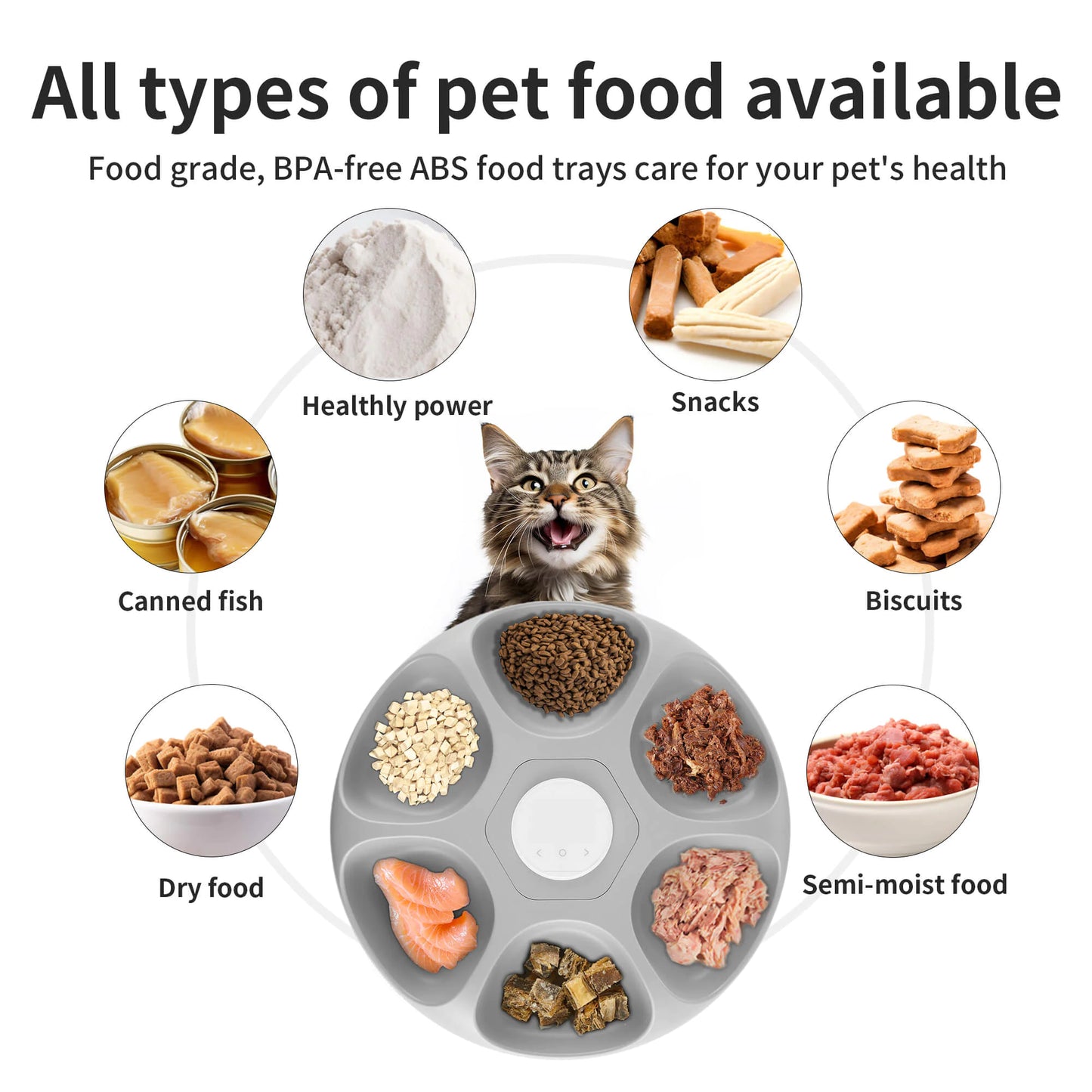 Smart WiFi 6-Meal Automatic Cat & Dog Feeder with App Control and Ice Packs